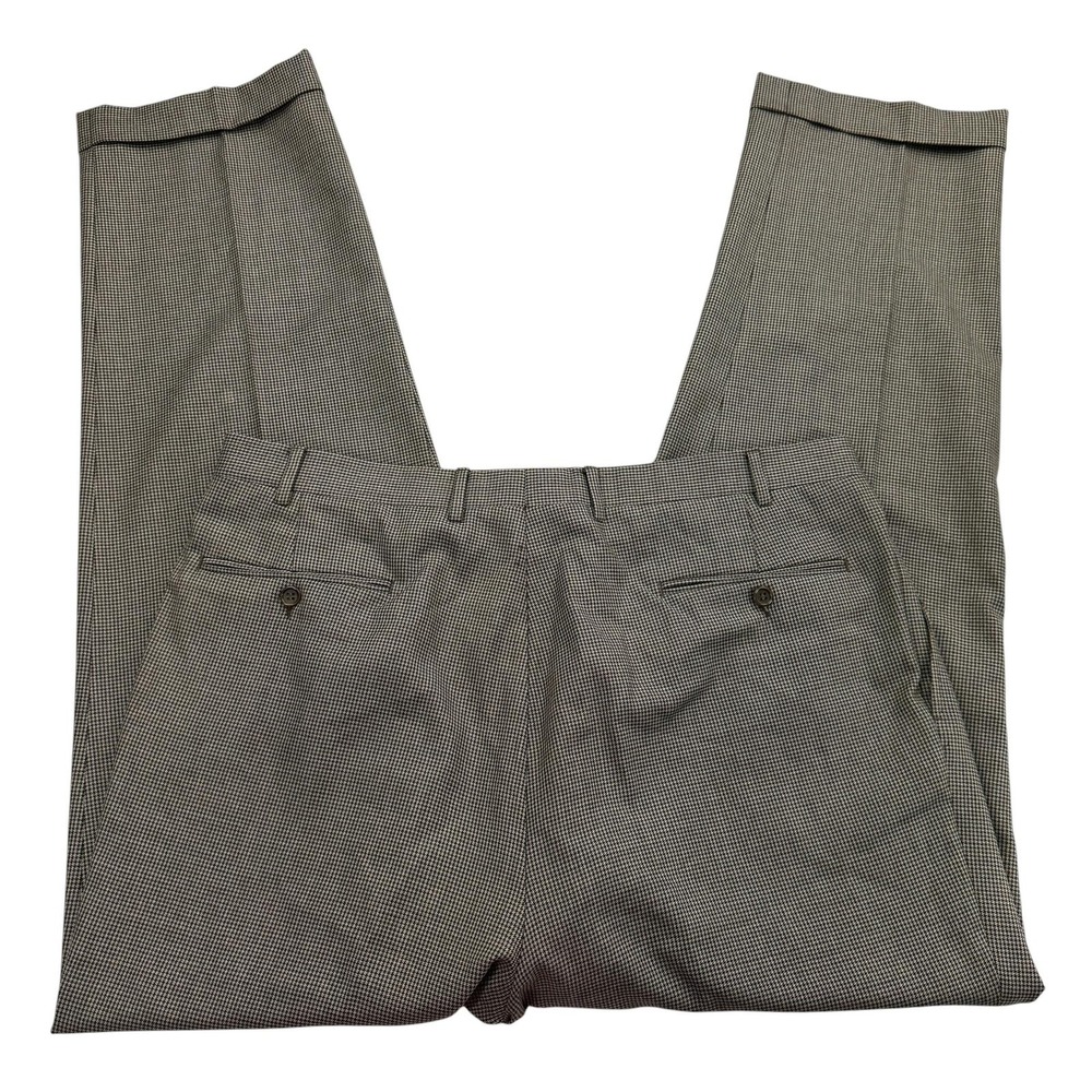 Canali Pants Mens 38 X 31 Gray Dress Pleated Wool Tweed Check Cuffed Italy